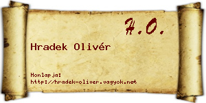 Hradek Olivér névjegykártya